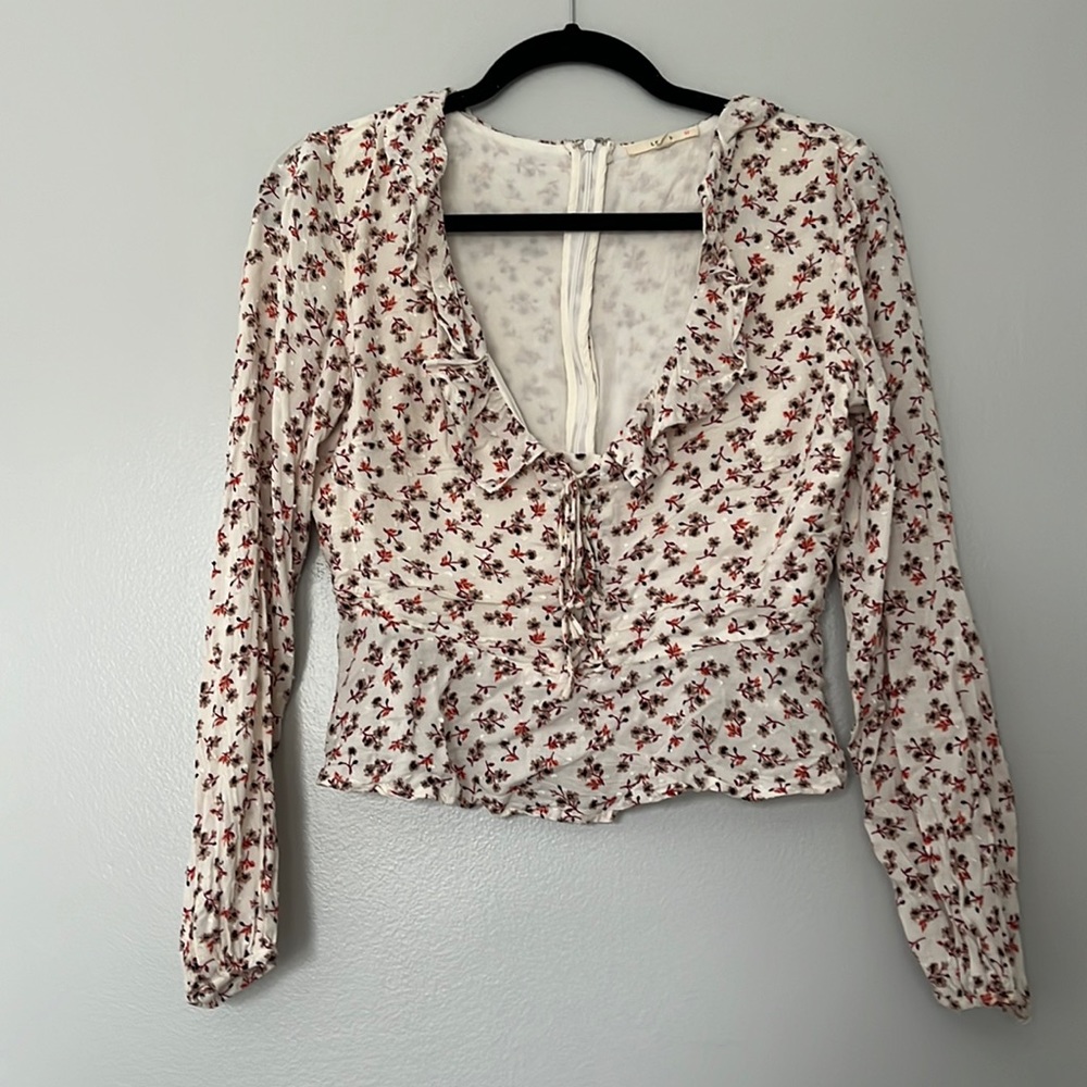 Le Lis, Cropped Corset, Floral, Blouse, Women’s Medium